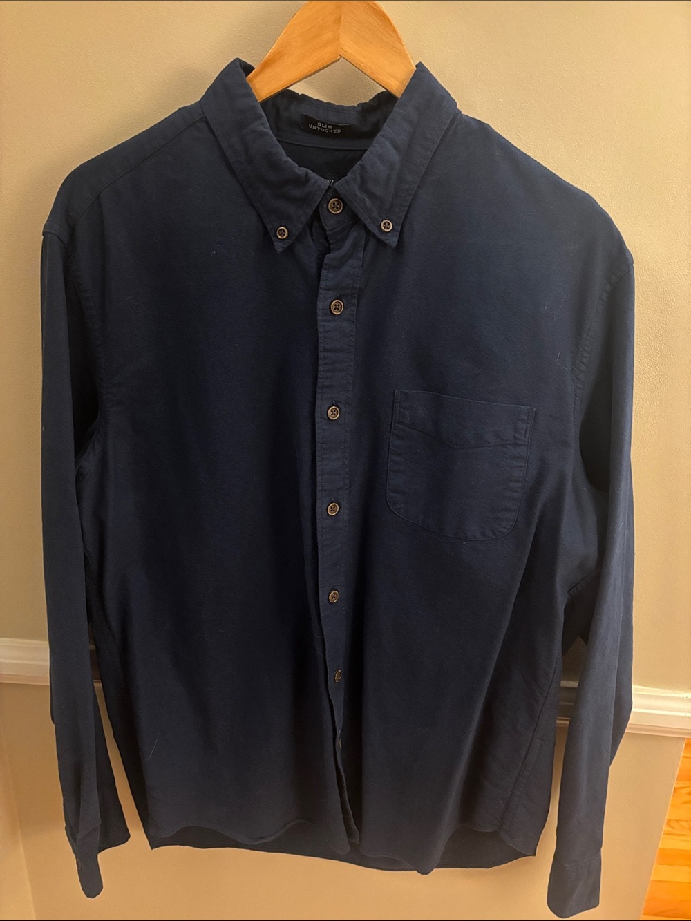 J. Crew Factory Men's Navy Button-Down Shirt